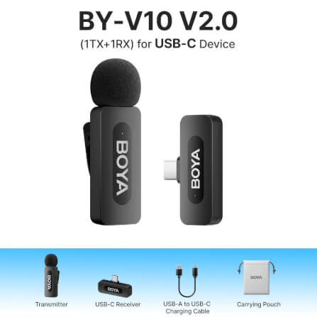ไมโครโฟนไร้สาย BOYA MICROPHONE BOYA BY-V10 (V2.0)_1